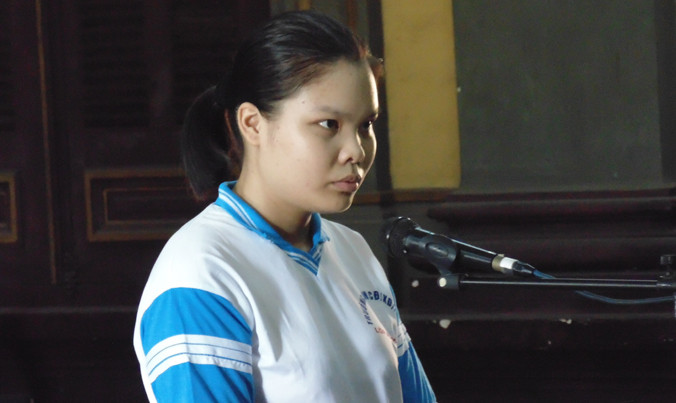 Bướm đêm’ Nguyễn Thị Lượm tại phiên tòa xin ‘được sống’ sáng nay 12/7. Ảnh: Tân Châu