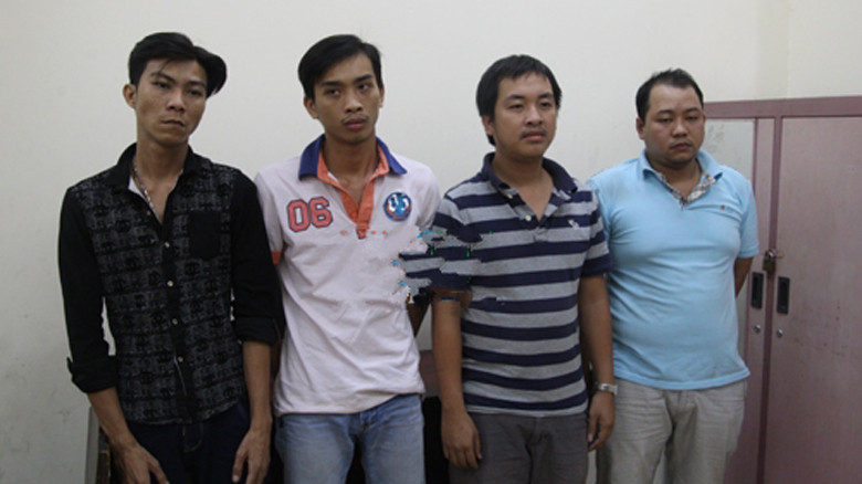 Các đối tượng trong vụ bắt giữ người để đòi tiền nợ.
