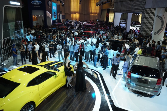 Triển lãm ô tô Việt Nam 2016 có quy mô nhỏ hơn năm trước do diện tích hạn chế.