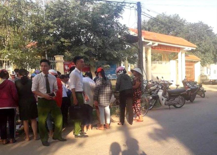 Khu vực phát hiện thi thể bé sơ sinh.