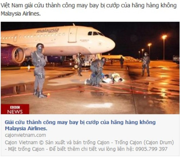 Đưa thông tin thất thiệt về vụ máy bay rơi để quảng cáo