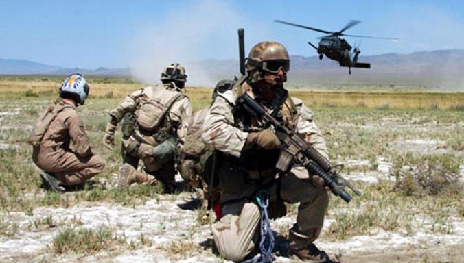 Một nhóm lực lượng đặc biệt của Mỹ trong diễn tập.