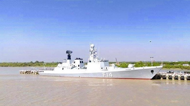 Khinh hạm F 14 của Hải quân Myanmar. Ảnh: Facebook/Hải quân Myanmar.