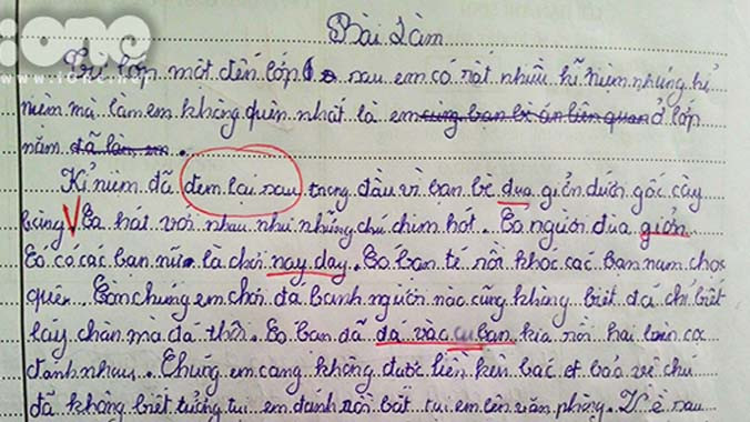 Bài văn kể lại kỷ niệm của học sinh lớp 6.