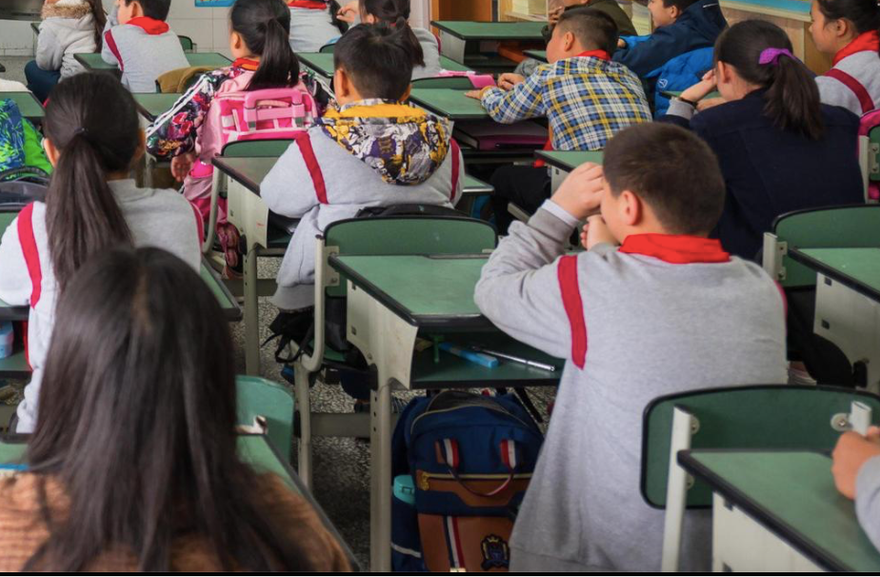 Trong một lớp tiểu học ở Trung Quốc. (Ảnh: SCMP)