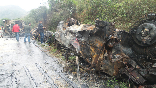 Hiện trường vụ tai nạn hôm 14/3.