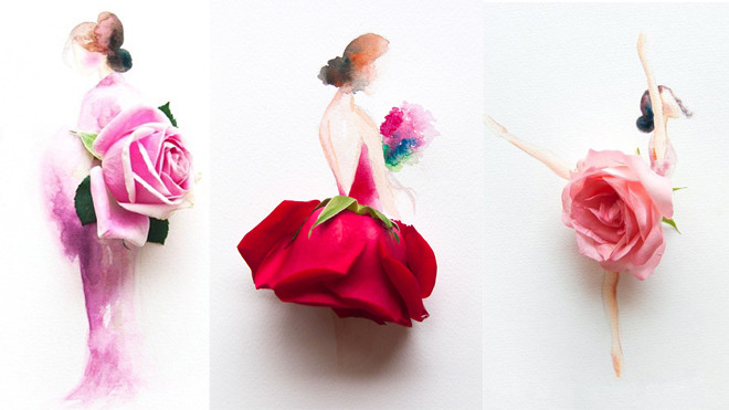 Đẹp ngỡ ngàng tuyệt tác váy từ những bông hoa