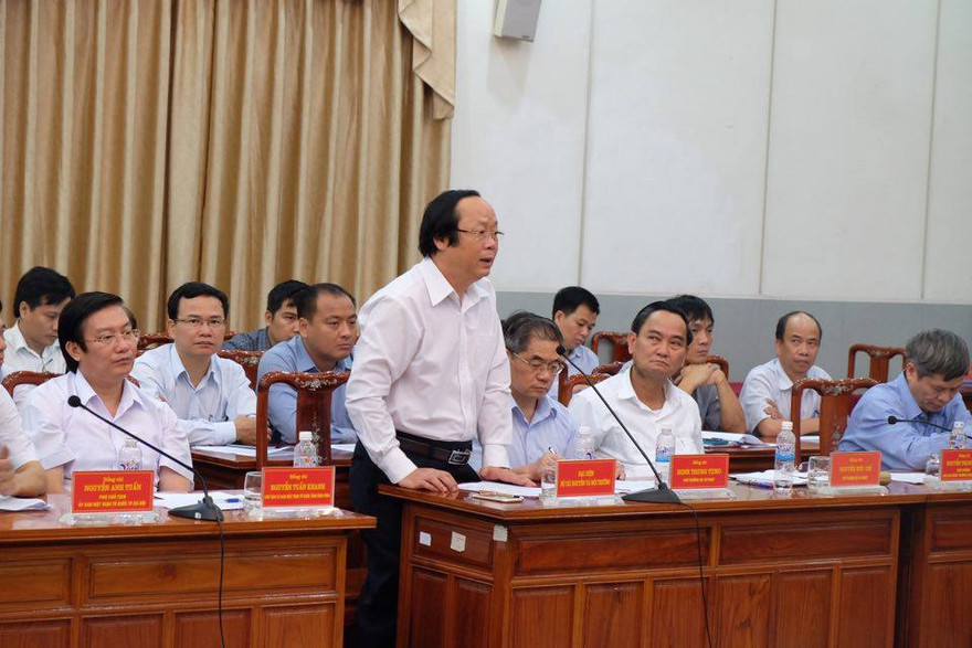 Thứ trưởng Bộ TN&MT Võ Tuấn Nhân phát biểu tại Hội nghị. Ảnh: Trần Hoàng