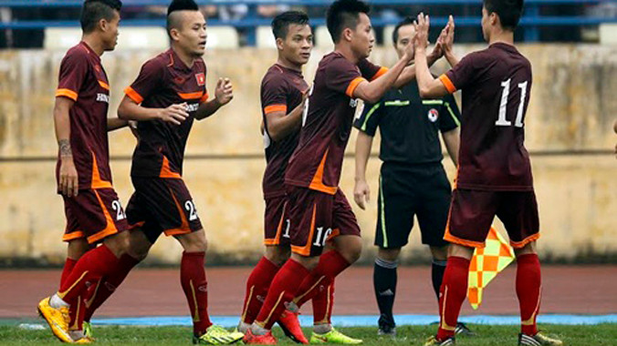 ĐT Olympic VN đang thi đấu đầy ấn tượng dù mới trải qua hơn 2 tuần tập luyện. Ảnh: Minh Hoàng.