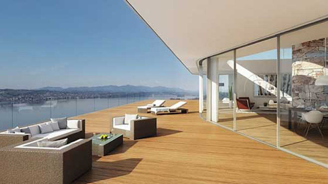 Một ban công rộng lớn của căn biệt thự.