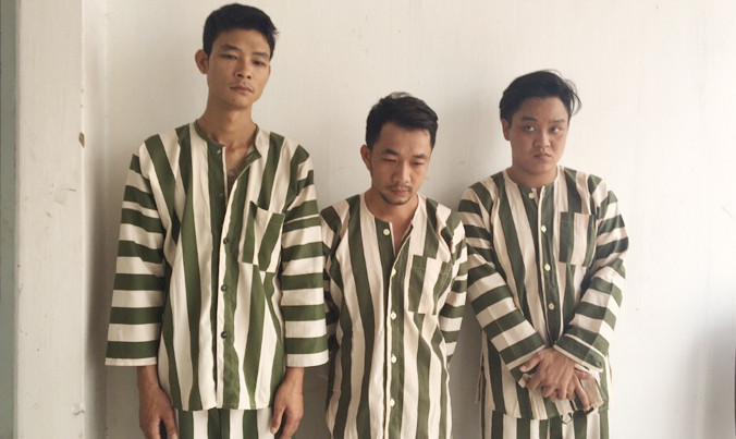 Ba đối tượng Dũng, Tài, Phong tại công an. Ảnh CA.