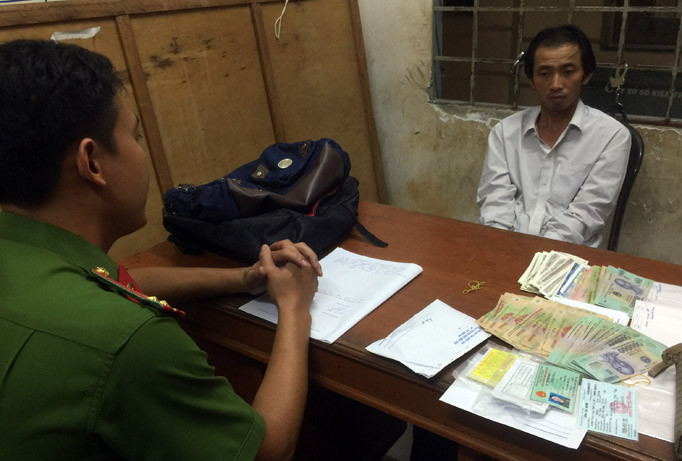 Đối tượng Thành tại tại Cơ quan điều tra.