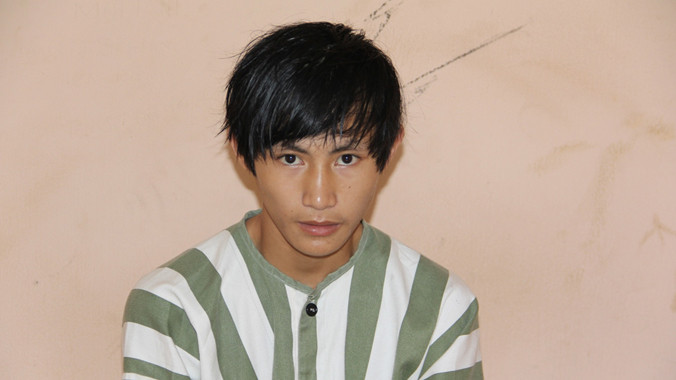 Nguyễn Tiến Hậu tại cơ quan điều tra.