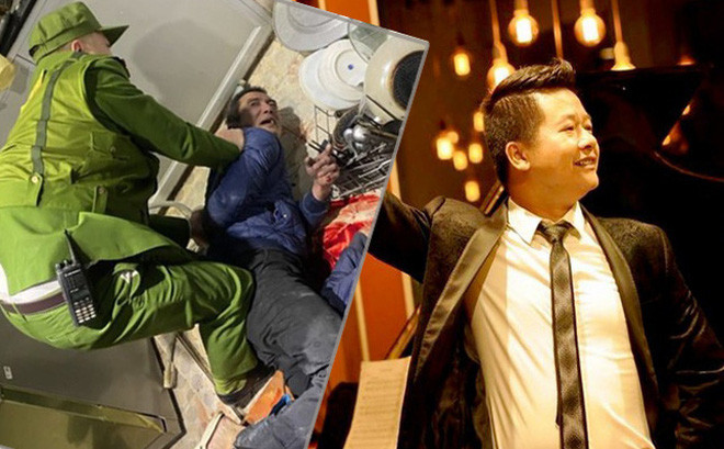 NSƯT Vũ Mạnh Dũng và nghi phạm Bình khi bị khống chế