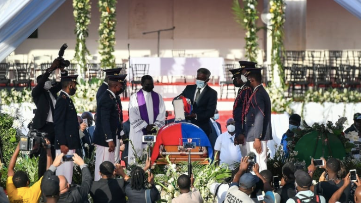 Lễ tang ông Moise hôm 23/7. (Ảnh: AP)