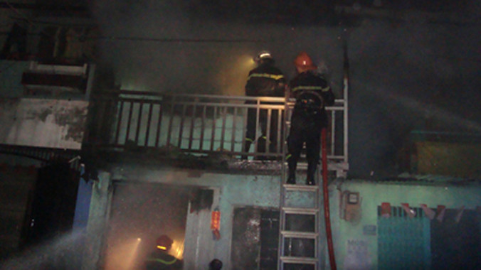 Hỏa hoạn tại căn nhà trên đường Lò Siêu khiến bé trai thiệt mạng. Ảnh: Cảnh sát PCCC.