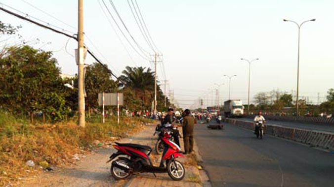 Hiện trường vụ tai nạn.