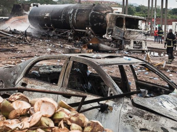 Hiện trường vụ nổ. Nguồn: AP.