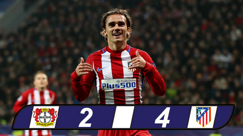 Griezmann lập kỷ lục giúp Atletico đặt một chân vào tứ kết