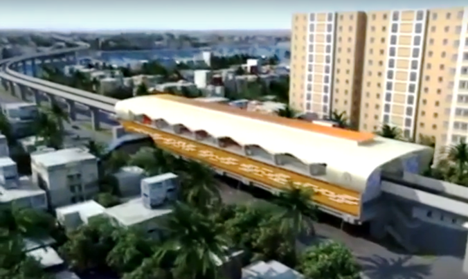 Mô hình mô phỏng nhà ga Cát Linh - Hà Đông.