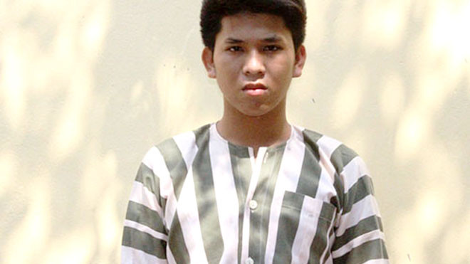 Nguyễn Văn Thanh tại cơ quan công an. Ảnh: kienthuc.net.vn