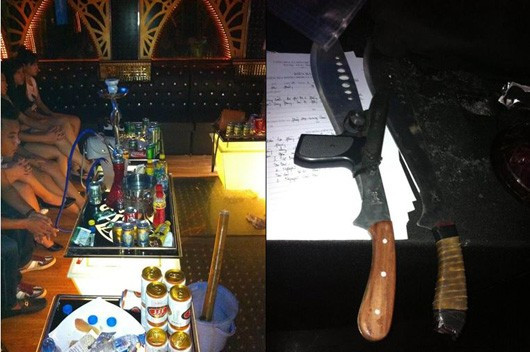 Hiện trường và tang vật vụ phá tụ điểm ma túy. Ảnh: Cảnh sát biển