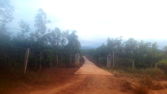 Đoạn đường 780m đi qua trang trại rộng 20ha của tư nhân trên địa bàn xã Tân Thành