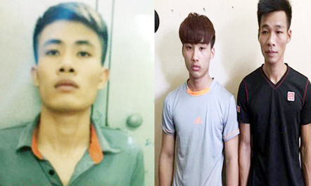 Các đối tượng gây án gồm Huấn, Hùng và Anh (ảnh từ trái qua phải)