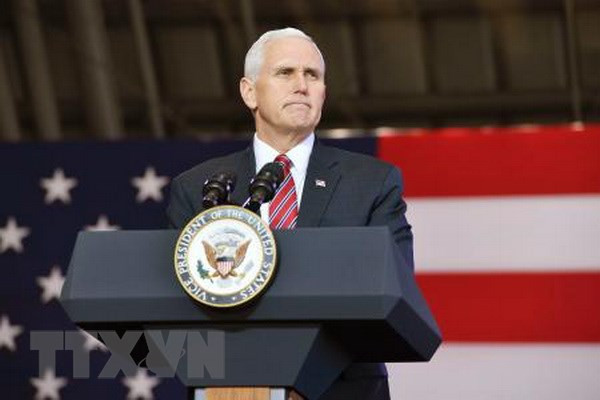 Phó Tổng thống Mỹ Mike Pence. (Nguồn: Kyodo/TTXVN)