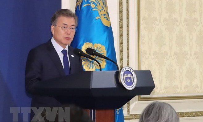 Tổng thống Hàn Quốc Moon Jae-in. (Nguồn: Yonhap/TTXVN)