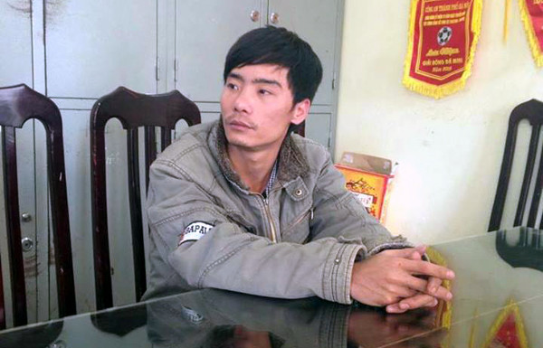 Lý Văn Hà tại trụ sở công an