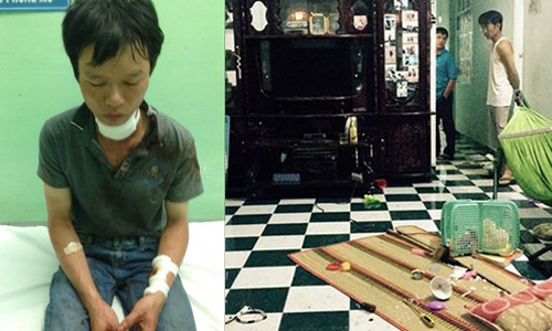 Huy đang khai báo trong bệnh viện và hiện trường vụ trọng án