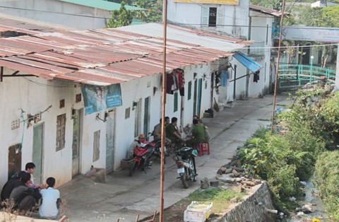 Dãy nhà trọ nơi xảy ra sự việc- Ảnh: Kim Đồng