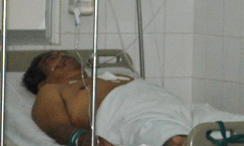 Hiền trong thời gian điều trị tại bệnh viện. - Ảnh: Đào Văn