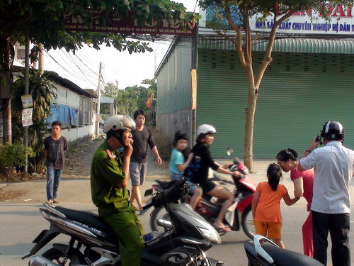 Khu vực xảy ra vụ truy sát khiến ba người thương vong. Ảnh: Thái Hà