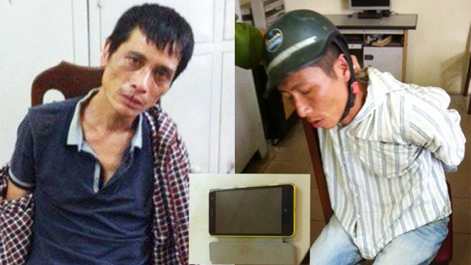 Hai tên cướp và tang vật vụ án