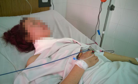 Nạn nhân T đang điều trị tại bệnh viện