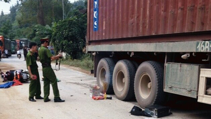 Hiện trường vụ tai nạn. Ảnh: Lộc Minh Đức.