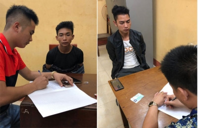 Lực lượng công an lấy lời khai ban đầu của 2 nghi phạm
