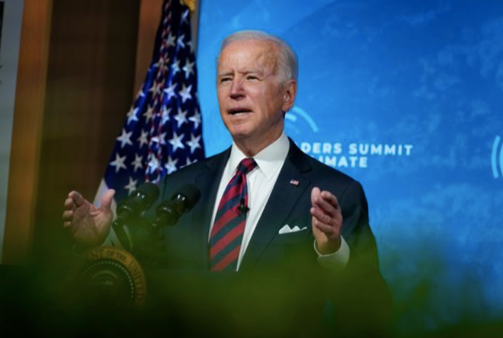 Tổng thống Mỹ Joe Biden phát biểu tại thượng đỉnh trực tuyến về khí hậu. (Ảnh: WSJ)