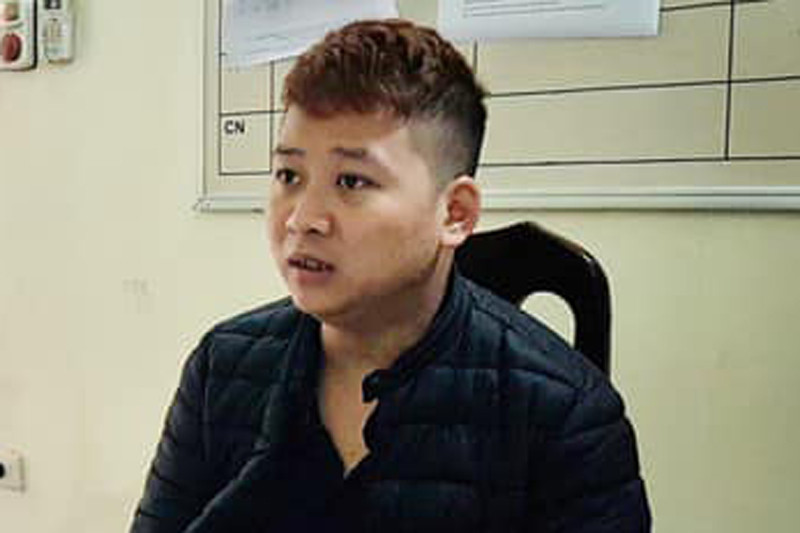 Đối tượng Hưng tại cơ quan công an. Ảnh: Công an TP Hà Nội