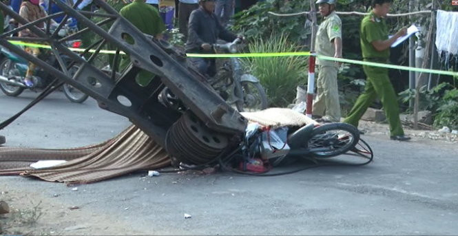 Hiện trường vụ tai nạn. Ảnh: Tuổi trẻ.