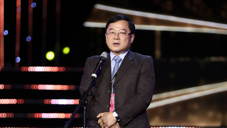 Nhà báo Lê Xuân Sơn - Tổng Biên tập báo Tiền Phong, Trưởng Ban Tổ chức HHVN 2018. Ảnh: Mạnh Thắng