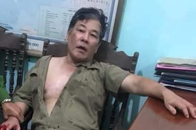 Đối tượng Hồng tại cơ quan công an.