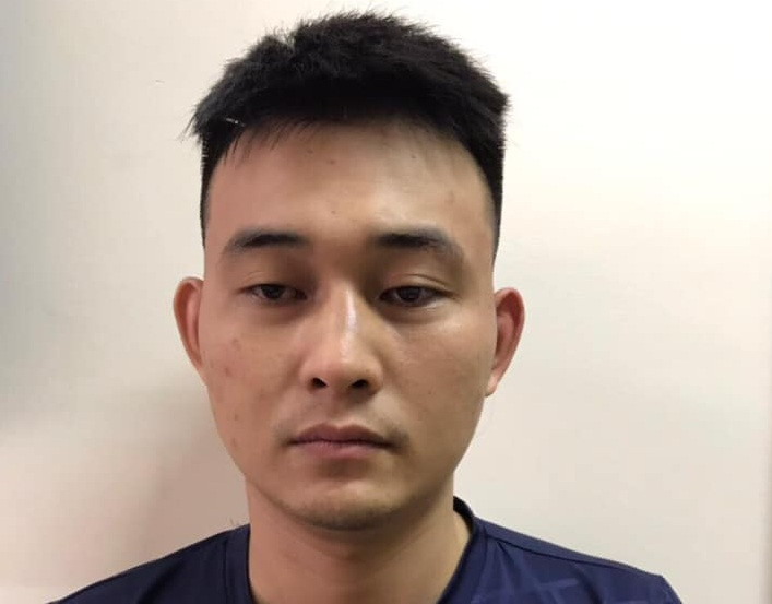 Ngọ Đức Thuận tại cơ quan công an. Ảnh: Cơ quan công an cung cấp.