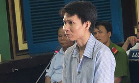 Bị cáo Lê Trung Hiếu tại phiên tòa