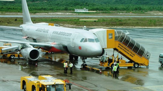 Máy bay của hãng hàng không Jestar Pacific. (Ảnh: Việt Hùng/Vietnam+) 