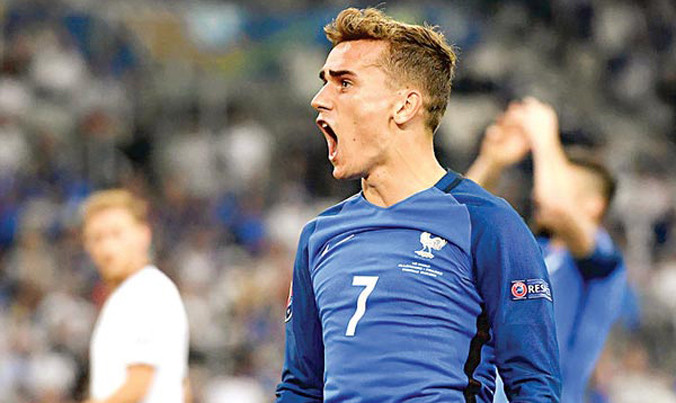 Griezmann phấn khích sau khi ghi bàn vào lưới đội tuyển Đức, đưa Pháp vào chung kết.