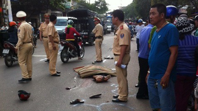 Hiện trường vụ tai nạn.