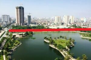 Đường dự án qua hồ Đền Lừ (đường đỏ)